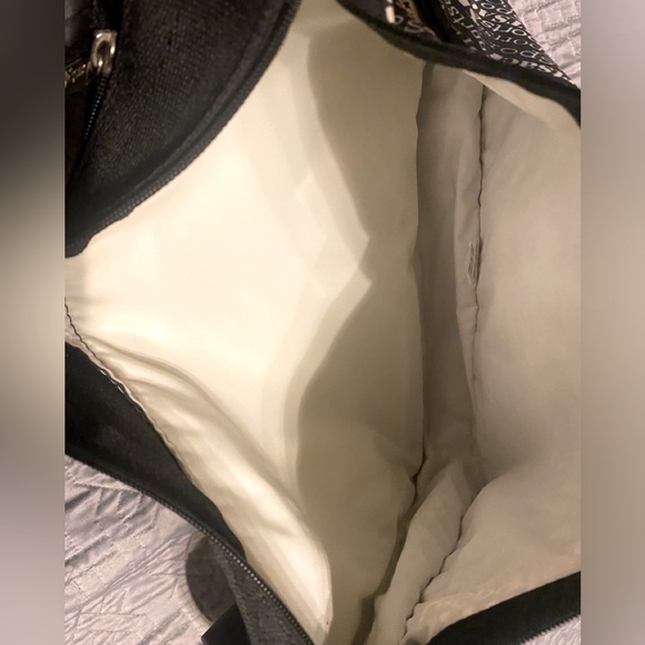 Vintage LeSportSac Black All over text print messenger adjustable crossbody bag - Picture 7 of 10